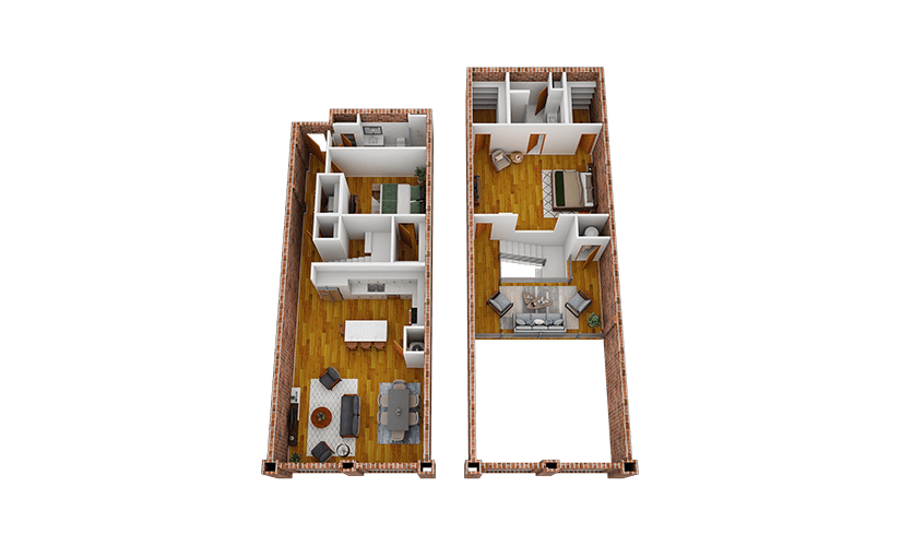 O'Henry - 2 bedroom floorplan layout with 2 bathrooms and 1707 square feet